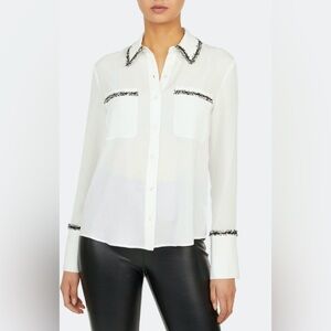 Laundry by Shelli Segal Boucle Trim Blouse